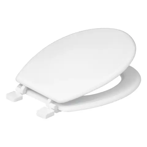 5Five Toilet Seat with Lacquered Wooden Cover - White White