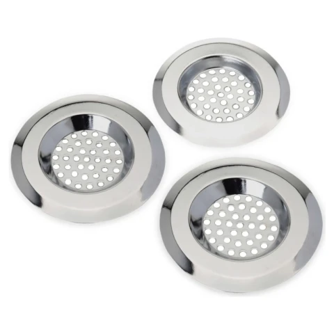 Küchenspüle-Sieb aus Metall, Abflussfilter, Bad, Dusche, Haargreifer, Set, 3-teilig