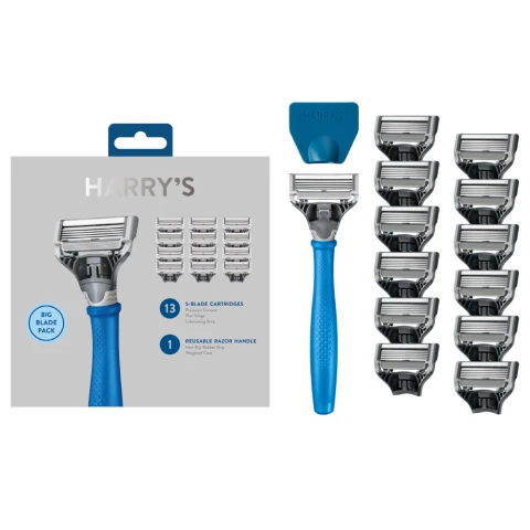 Harry's Men's Indigo Blue 5 Blade Razor + 13 Blades