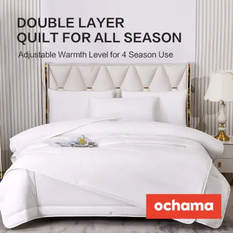 J.Zao Double-Layer All-Season Quilt - Lightweight Fiber-Filled, Ideal for 220*240 cm Air-Conditioned Rooms, Year-Round Comfort, Home and Dorm Use