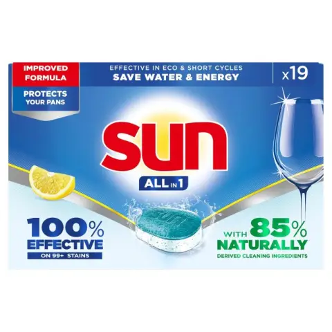 Sun Allin 1 Dishwasher Tablets Lemon 19 tablets