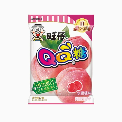 WANT WANT-QQ GUMMY(PEACH FLAVOUR) 70g 旺仔QQ糖水蜜桃味 70g