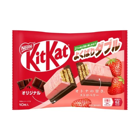 Nestle Kitkat Chocolate & Strawberry Cookies 130g/pack 奇巧草莓巧克力味威化饼干 130g/盒