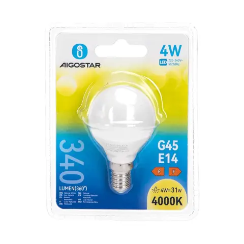 Aigostar LED A5 G45 BIG ANGLE E14 4W 4000K-WHITE- light bulb