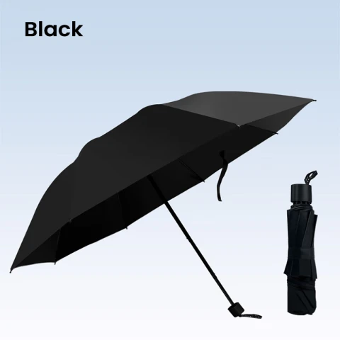 ochama Black Folding Umbrella 8 Ribs