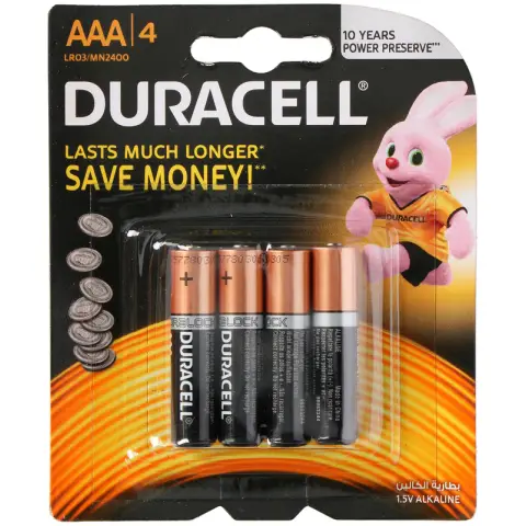 Duracell Batterij AAA 4 Pack