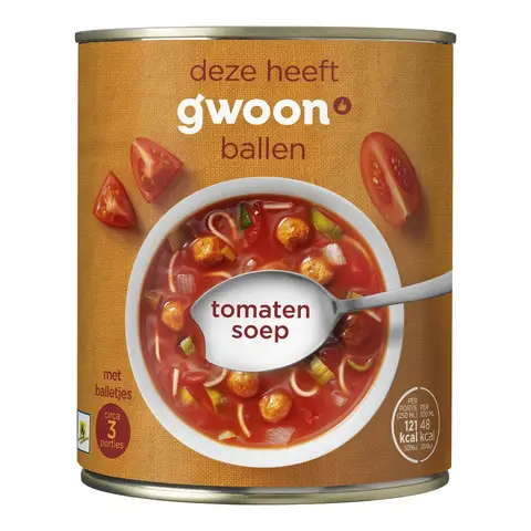 g'woon Tomaten Soep met Balletjes 800 ml             