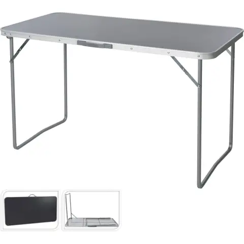 Soellaart Rechteckiger Campingtisch Faltbarer Outdoor-Tisch Grau 120*60*70cm