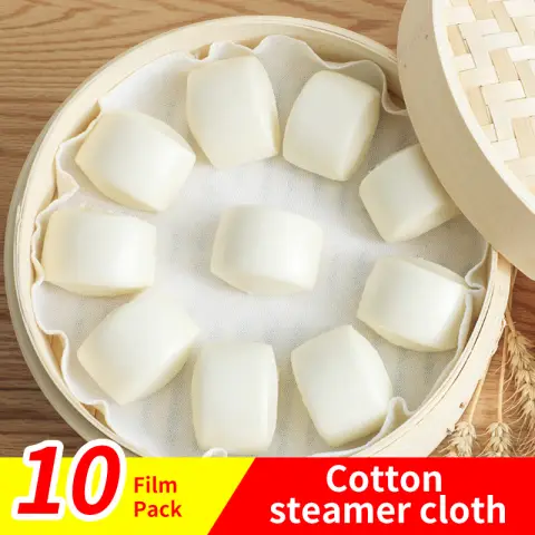 BJ cotton steamer cloth 10 pieces steamed Mantou cage drawer cloth diameter 28cm steamed dumpling Xiaolongbao steamer cloth