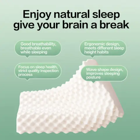 J.Zao Naturel Latex Pillow - Dream Particle Series - 93% Latex - 58 x 38 x 9/11cm - Particle Comfort for Neckpain and Fatigue Relief - From Thailand