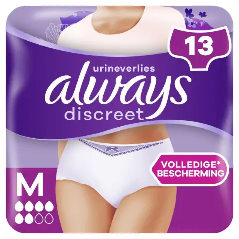 Always Discreet Underwear for Bladder Leaks Women M 13 pcs Panties M