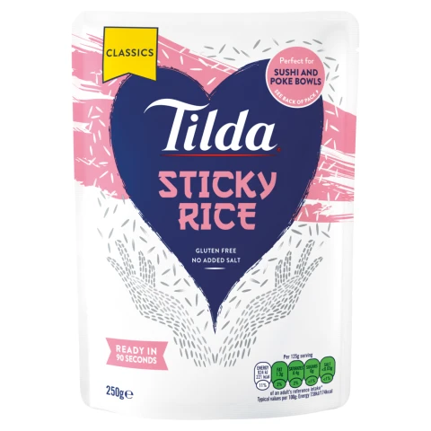 Tilda Microwave Sticky Medium Grain Rice 250g
