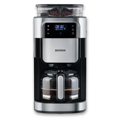 Severin KA 4813 Cafetière filtre avec broyeur 15 bars - Noir/inox