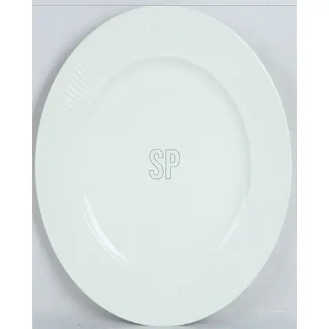 Weißer runder Porzellanteller, großer, flacher Speiseteller, Ø 27 cm