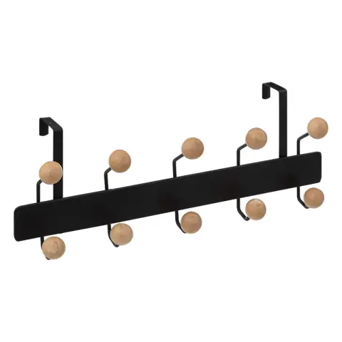 10-Hook Blackwood Metal Over-Door Rack