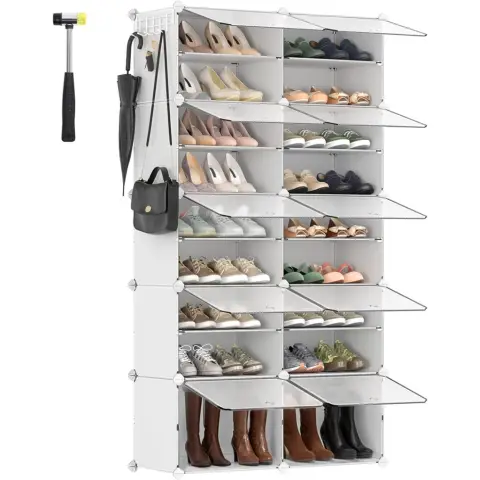 SONGMICS Schuhregal Aufbewahrungsboxen Schuhschrank - 30 x 40 x 30 cm pro Fach - 10 Fächer