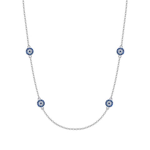 Ever Faith Evil Eye Necklace Choker 925 Sterling Silver CZ Dainty Jewelry for Women 18"