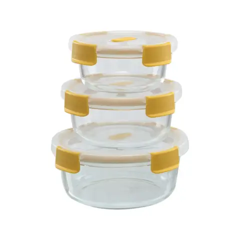 Citylife 3 Stück Glas-Crisper, hochtemperaturbeständige Lunchbox, Bento-Box – 400/620/960 ml