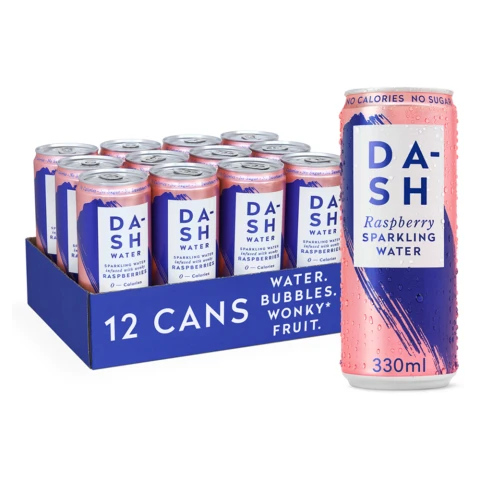 Dash Water - Sparkling Water infused with Wonky Raspberries - 12 x 330ml