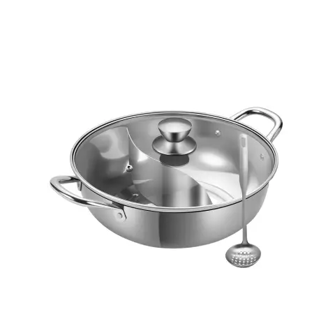 COOKER KING 304 Edelstahl-Hot Pot mit Trennwand, Induktionsgeeignet, für alle Kochfelder, 30 cm