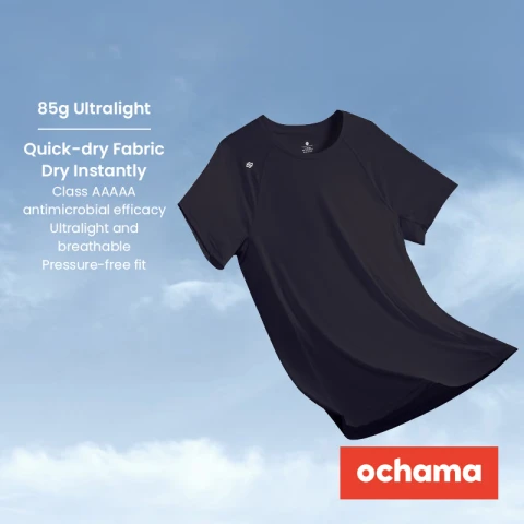 ochama [100 Ultra Light Quick Dry] Sports T-shirt Summer Outdoor Running Fitness
Short Sleeve Men's Black S * 3 Pieces