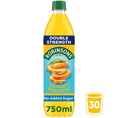 Robinsons Double Concentrate No Added Sugar Orange & Pineapple 750ml