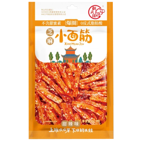 Fan Tian Wa Sesame Hot Strip 101g 翻天娃芝麻小面筋 101g