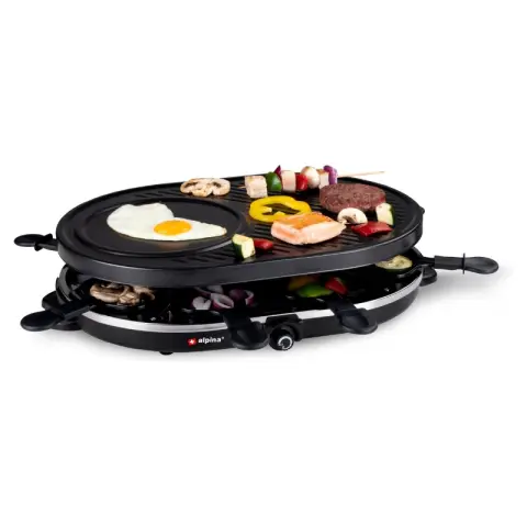 Alpina Geen Serie - Gourmetset 8 pers - Rooster, pannen, spatels - 1200W vermogen