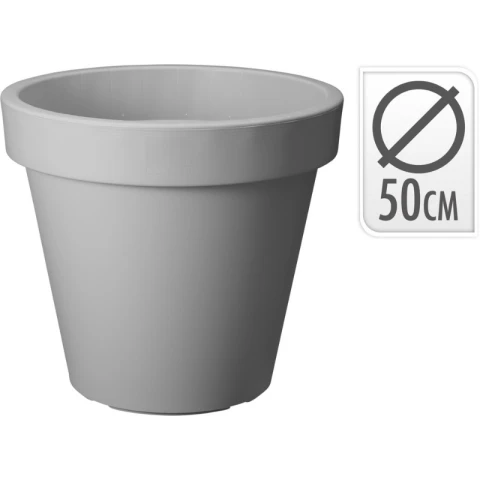 Pot de fleurs Ek rond 50 cm L gris