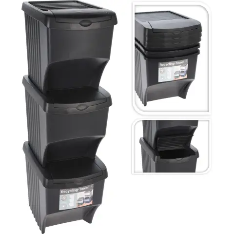 Waste Bin Easy Recycling 3pcs