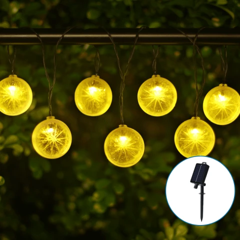 Aigostar SunGlow S10 - Zonnelichtsnoer - 10-LED, Warm Licht, IP44, Ni-MH Batterij Citroen