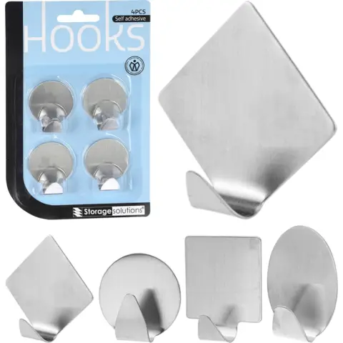 HOOKS STAINLESS STEEL SET 4PCS 4ASS 304 Stainless Steel Hook