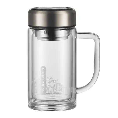 COOKER KING Manga Doppel-Trinkglas 320 ml (Gunmetal Grey)