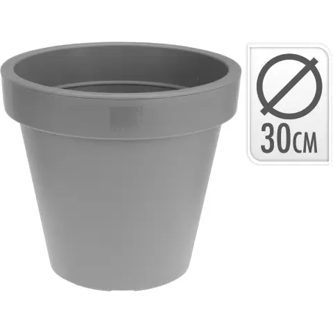 Nampook Bloempot Tuin Decoratie Bloem Planten Meerdere Maten Beschikbaar Plastic Grijs 30 cm
