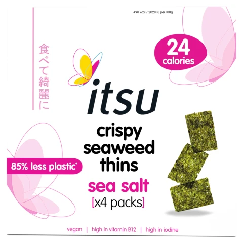 itsu sea salt crispy seaweed thins multipack 4x5g