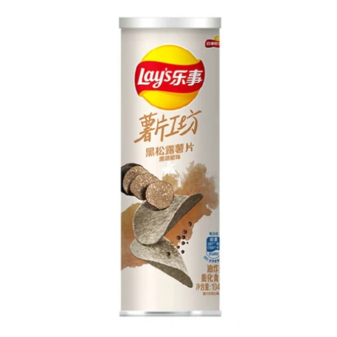 LAY Black Truffle Potato Chip-Black Pepper (Tube) 樂事黑松露薯片-黑胡椒(桶)104g