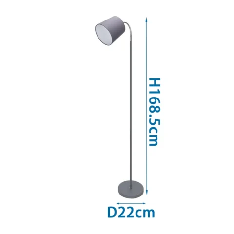 Aigostar METALEN VLOERLAMP E14 31 GRIJZE LAMPENKAP GRIJZE VOET