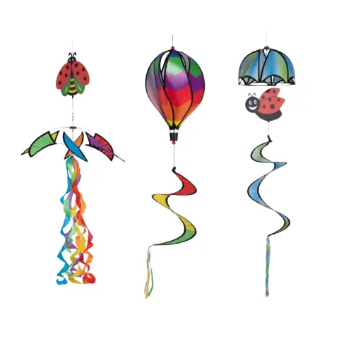 Buntes Windspiel 3er-Pack