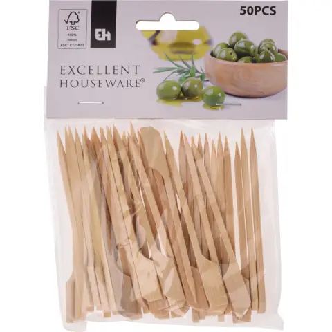 Excellent Houseware Cocktail/Tapas Spieße 50 Stück 9cm Bambus Vorspeisenspieß