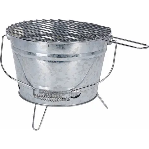 BBQFANS BBQ Bucket - Charcoal Table Model with Grill - Ø33x15 cm - Metal