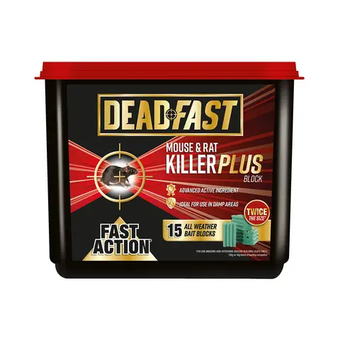 Deadfast Mouse and Rat Killer Plus 15 Block 300g