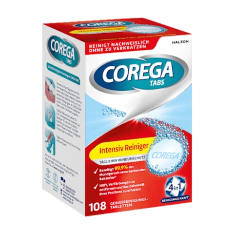 Corega Polident Extra Starker Zahnprothesenreiniger 108 Tabletten