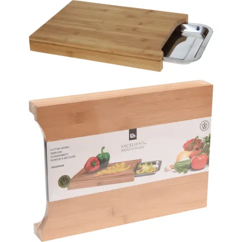 Excellent Houseware Cutting Board Chopping Board Home Kitchen Multifunctional Cutting Fruit Vegetables With Drawer 35 x 25 x 4 cm