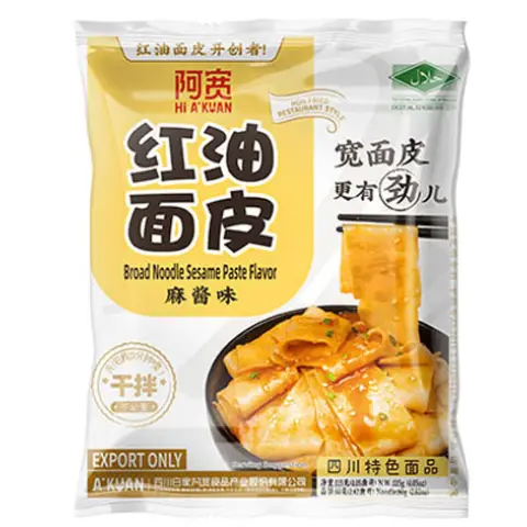 AK Broad Noodle (Bag) - Sesame Paste 阿宽红油面皮-麻酱(袋)115g
