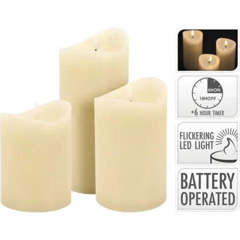 LED Kaarsen - 3 Stuks