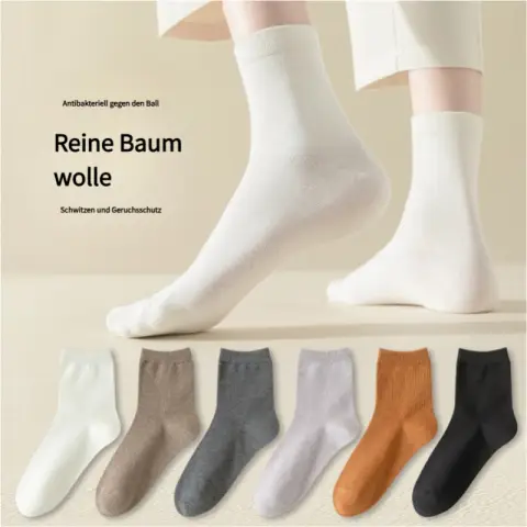 6 Paar Damen-Halbsocken, weich, baumwollhaltig, bequem
