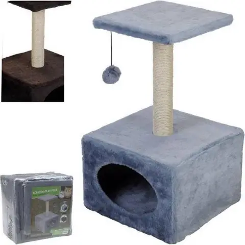 Cats Collection Kattenspeel- en krabstation met hangende bal 30 x 30 x 53 cm 2ASS