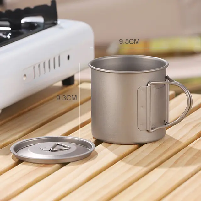 Maxcook Pure Titanium Mug with Foldable Handle 400ml MCB1305