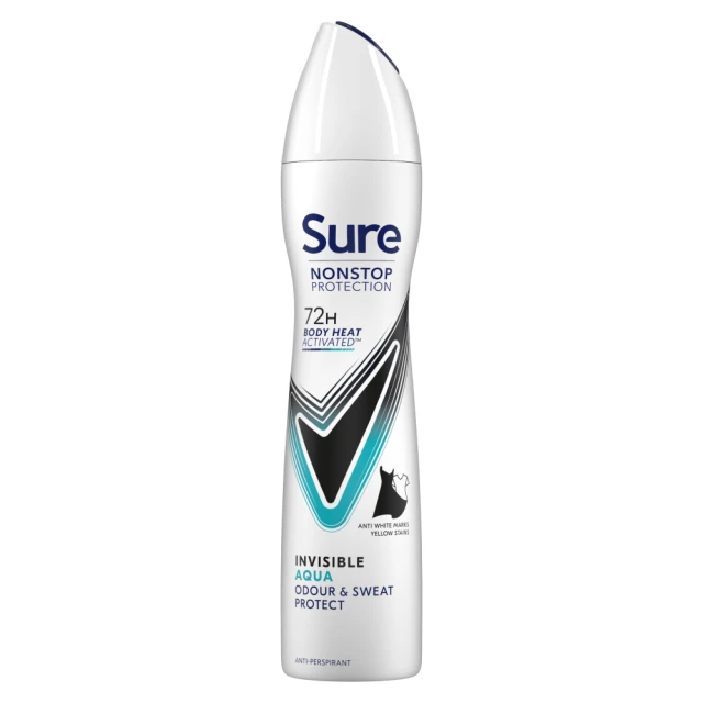 Sure Nonstop Protection Anti-Perspirant Aerosol Invisible Aqua 250 ml