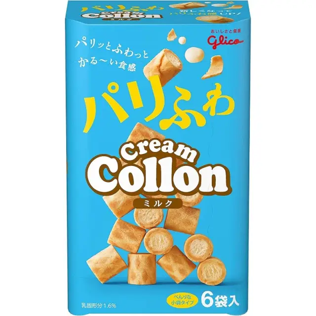 Glico Collon Light Milk Wafer Roll 6p 81g/box 格力高清爽奶味捲心穌6袋入 81g/盒